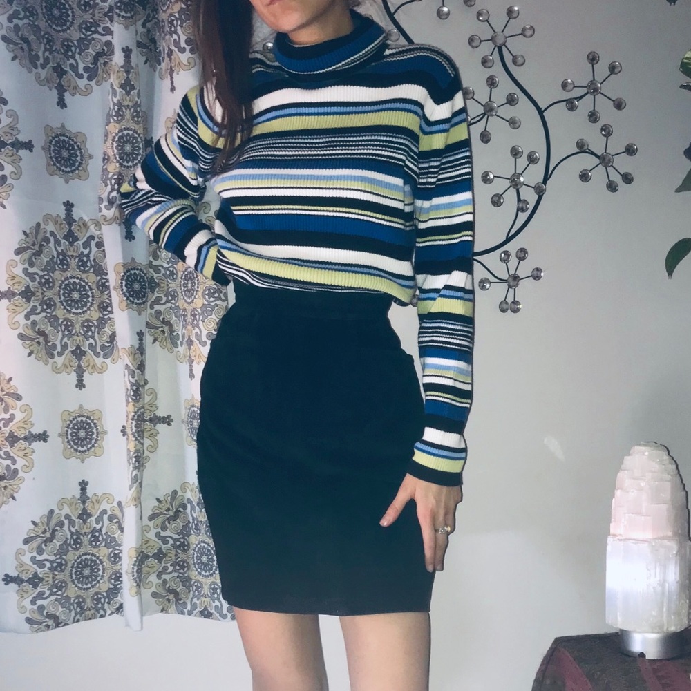 Vintage St. John’s Striped mock neck sweater